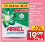 Waschmittel von Ariel für 19,99 € bei Netto Marken-Discount im Angebot Waschmittel von Ariel im aktuellen Netto Marken-Discount Prospekt