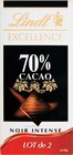 Tablette excellence noir 70% cacao - LINDT dans le catalogue Intermarché Super