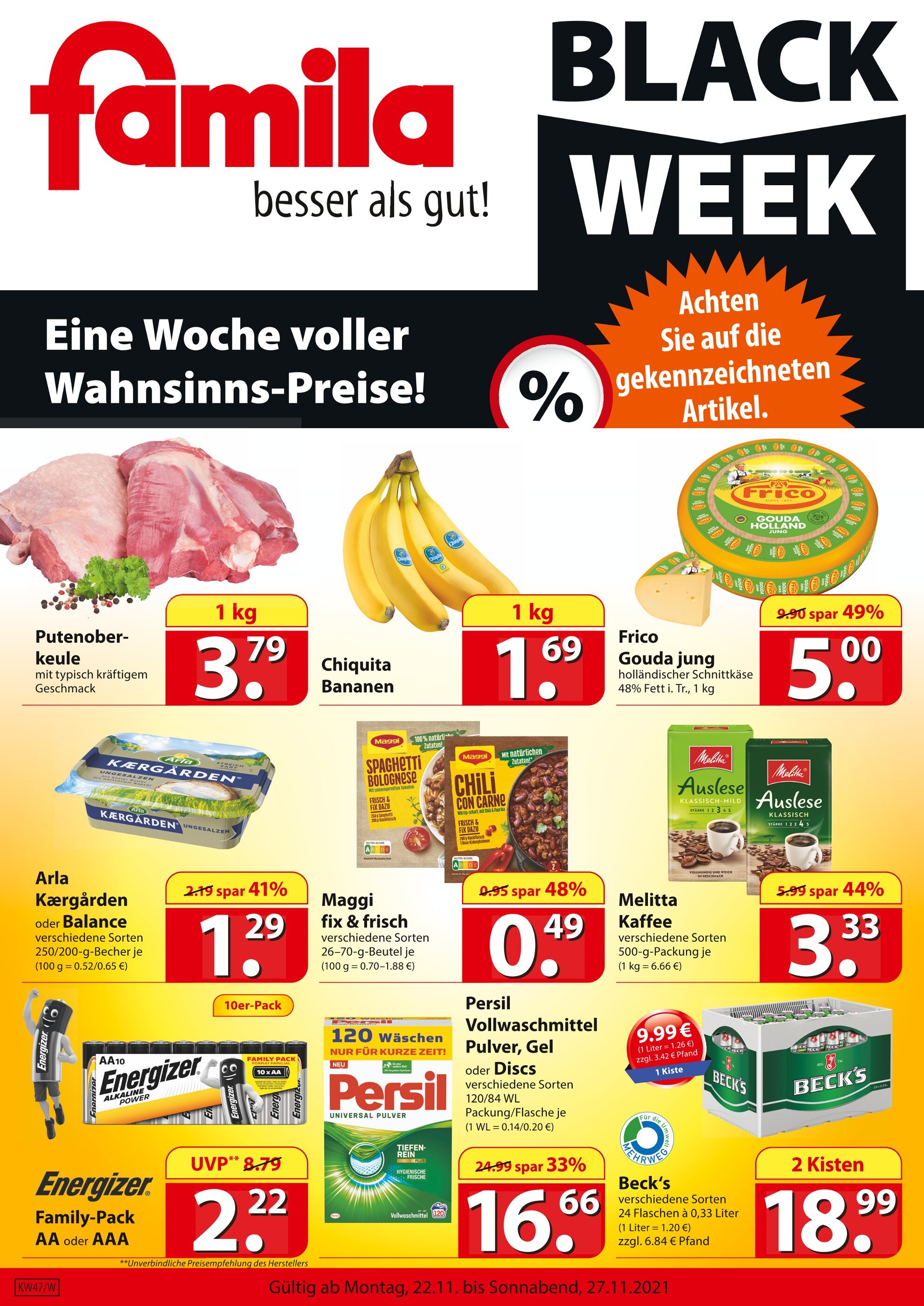 famila Nordost Prospekt für Wentorf mit 32 Seiten famila Nordost Prospekt für Wentorf: "besser als gut!", 32 Seiten, 22.11.2021 - 27.11.2021