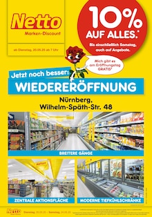 Aktueller Netto Marken-Discount Prospekt (Nürnberg) Netto Marken-Discount Prospekt "Wiedereröffnung - 10% auf ALLES." mit Seiten (Nürnberg)