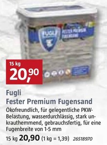Fester Premium Fugensand bei BAUHAUS in Cottbus Fester Premium Fugensand im Angebot bei BAUHAUS Cottbus für 20,90 €