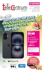 Handy im WR Tele-Centrum Norden GmbH & Co.KG Prospekt in Aurich Aktueller WR Tele-Centrum Norden GmbH & Co.KG Prospekt mit Handy, "SOMMERAKTION: DEUTSCHLANDWEIT UNBEGRENZT SURFEN", Seite 1