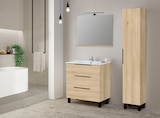 Ensemble meuble l.80 cm + vasque + miroir "denver" en promo chez Brico Dépôt Montpellier à 199,00 €
