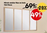 Miroir atelier Nae en bois 116x76cm en promo chez Maxi Bazar Antibes à 49,99 €