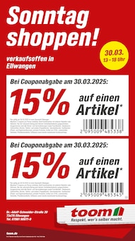 toom Baumarkt Prospekt Sonntag shoppen! mit 1 Seite