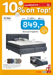 Boxspringbett im XXXLutz Möbelhäuser Prospekt in Wiesbaden Aktueller XXXLutz Möbelhäuser Prospekt mit Boxspringbett, "junges wohnen.", Seite 9