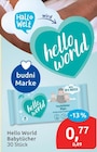 Babytücher von Hello World für 0,77 € bei budni im Angebot Babytücher von Hello World im aktuellen budni Prospekt