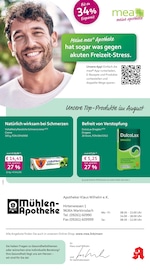 mea - meine apotheke Apotheken Prospekt der aktuellen Woche mit 4 Seiten, gültig von 01.08.2026 bis 31.08.2026, in Weißenbrunn und Umgebung Aktueller mea - meine apotheke Apotheken Prospekt in Weißenbrunn und Umgebung, "Unsere August-Angebote" mit 4 Seiten, 01.08.2026 - 31.08.2026