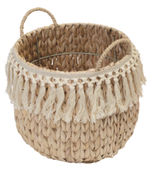 Le panier en osier et macramé - Bazarland à Nancy Le panier en osier et macramé en promo chez Bazarland Nancy à 6,99 €