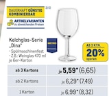 Kelchglas-Serie „Dina“ Angebote von Metro Professional bei Metro Pirna für 6,65 €