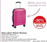 Valise cabine Binalong - Delsey en promo chez Monoprix Strasbourg à 97,30 €