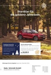 Volkswagen Prospekt für Peine mit 1 Seite Volkswagen Prospekt für Peine: "Herbst im Kopf. Sicherheit im Auto.", 1 Seite, 01.09.2026 - 31.12.2026