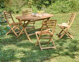 Set repas pliant bois 4 personnes en promo chez Intermarché Super Cannes à 129,99 €