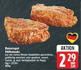 Hüftsteaks von Bauerngut für 2,29 € bei E center im Angebot Hüftsteaks von Bauerngut im aktuellen E center Prospekt