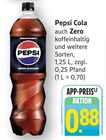 Pepsi Cola Zero Angebote von Pepsi bei EDEKA Walldorf für 0,88 €
