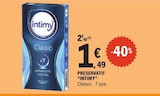 Preservatif classic - INTIMY en promo à 1,49 € chez E.Leclerc Preservatif classic - INTIMY dans le catalogue E.Leclerc