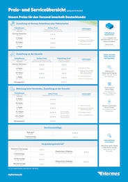 Hermes Paketshop Prospekt für Ingolstadt: "Preis- und Serviceübersicht", 2 Seiten, 01.04.2025 - 30.06.2026