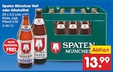 Münchner Hell oder Alkoholfrei im Angebot bei Netto Marken-Discount in Lörrach Münchner Hell oder Alkoholfrei Angebote von Spaten bei Netto Marken-Discount Lörrach für 13,99 €