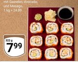 Sushi mit Garnelen, Avocado und Masago im Angebot bei GLOBUS in Krefeld Sushi mit Garnelen, Avocado und Masago Angebote bei GLOBUS Krefeld für 7,99 €