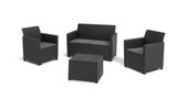 Promo Salon de jardin 4 places résine imitation rotin noir MARIE à 119,00 € dans le catalogue Brico Dépôt à Bruay-la-Buissière