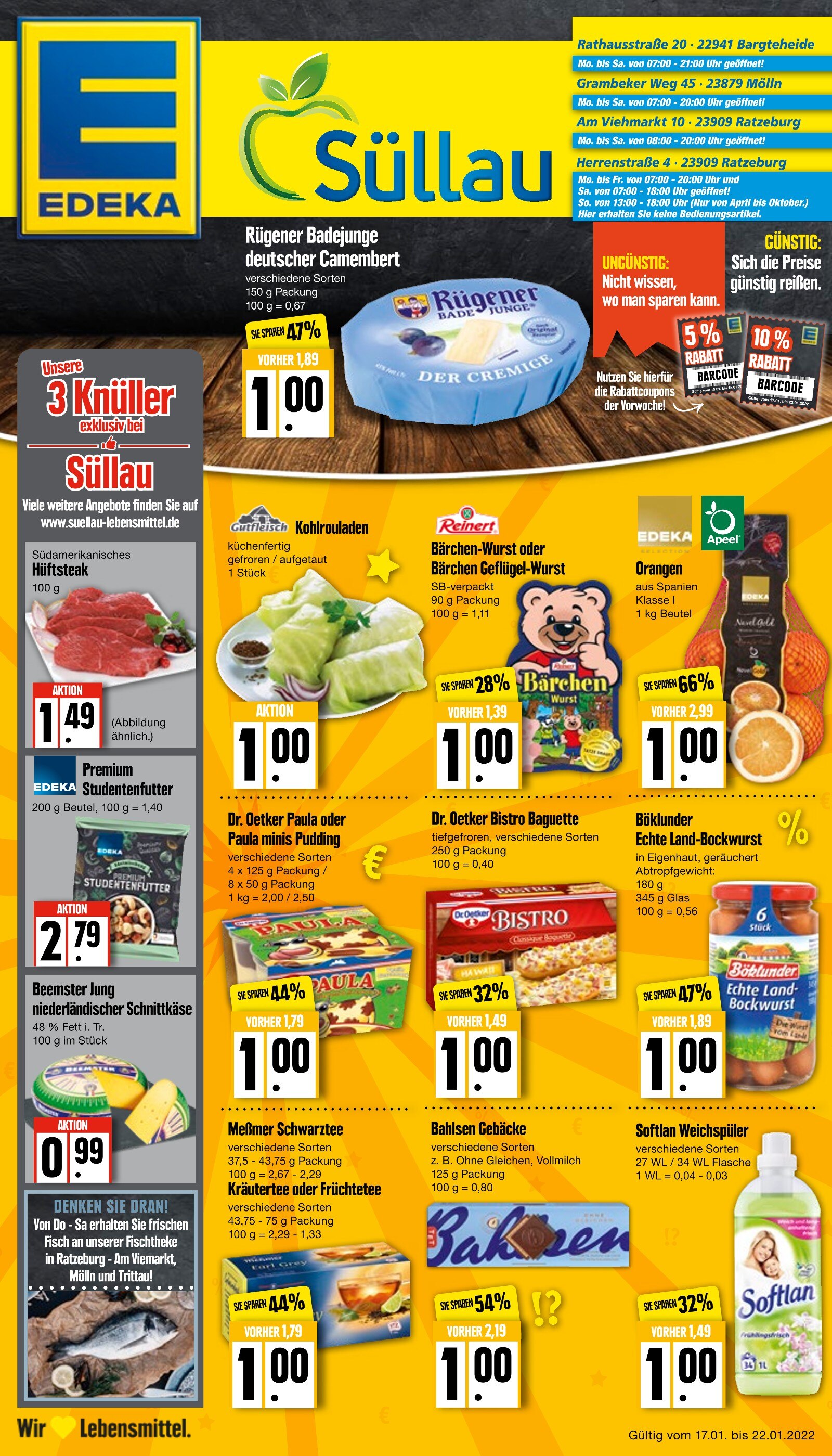 Marktkauf Prospekt für Lübeck mit 24 Seiten Marktkauf Prospekt für Lübeck: "Top Angebote", 24 Seiten, 17.01.2022 - 22.01.2022