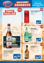 Zisch Getränkemärkte Prospekt der aktuellen Woche mit 2 Seiten, gültig von 31.08.2026 bis 05.09.2026, in Emden und Umgebung Aktueller Zisch Getränkemärkte Prospekt in Emden und Umgebung, "Aktuelle Angebote" mit 2 Seiten, 31.08.2026 - 05.09.2026