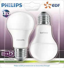 Lot de 2 ampoules led standard 75w e27 - Géant Casino à Épinay-sur-Seine Lot de 2 ampoules led standard 75w e27 en promo chez Géant Casino Épinay-sur-Seine à 6,68 €