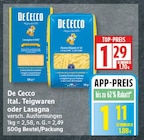 Lasagna im EDEKA Prospekt Lasagna von De Cecco im aktuellen EDEKA Prospekt für 1,11 €