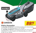 Elektro-Rasenmäher im toom Baumarkt Prospekt Elektro-Rasenmäher von GARDENA im aktuellen toom Baumarkt Prospekt für 89,99 €