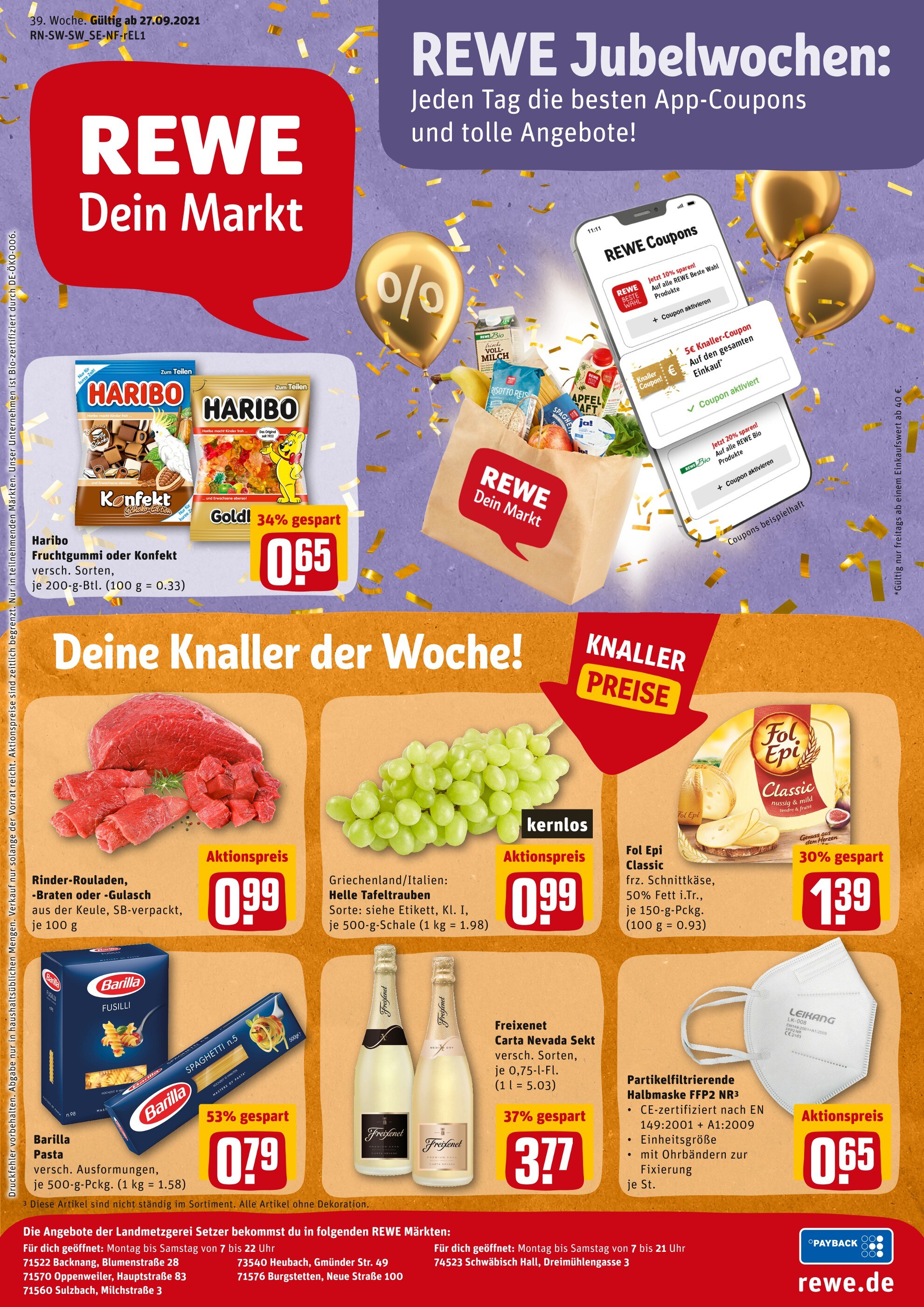 REWE Prospekt für Weissach mit 29 Seiten REWE Prospekt für Weissach: "Angebote im Markt", 29 Seiten, 27.09.2021 - 02.10.2021