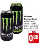 Aktuelle Energydrink Angebote bei E center in Filderstadt Aktuelles Monster Energy-Drink Angebot bei E center in Filderstadt ab 0,88 €