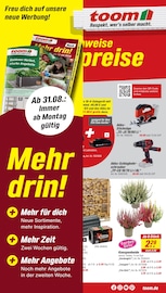 Bohrmaschine im toom Baumarkt Prospekt in Bad Kreuznach Aktueller toom Baumarkt Prospekt mit Bohrmaschine, "Respekt, wer's selber macht.", Seite 1