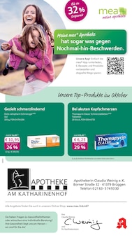 Aktueller mea - meine apotheke Prospekt (Niederkrüchten, 4 Seiten zum blättern mea - meine apotheke Prospekt Unsere Oktober-Angebote mit 4 Seiten