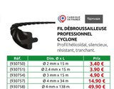 Fil débroussailleuse professionnel Cyclone en promo chez Rural Master Orléans à 3,40 €