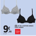 Lot de 2 soutiens-gorge avec coques - TISSAIA BASICS en promo chez E.Leclerc Lyon à 9,95 €