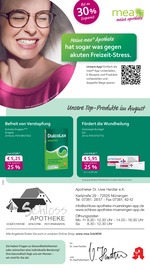 Aktueller mea - meine apotheke Apotheken Prospekt in Münsingen und Umgebung, "Unsere August-Angebote" mit 4 Seiten, 01.08.2025 - 31.08.2025
