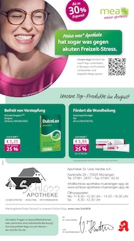 Aktueller mea - meine apotheke Prospekt "Unsere August-Angebote" Seite 1 von 4 Seiten für Münsingen