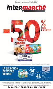 Catalogue Intermarché Contact de la semaine 29, "-50% DE REMISE IMMÉDIATE SUR LE 2ÈME", page 1, 07/07/2026 - 19/07/2026 Prospectus Intermarché Contact en cours, "-50% DE REMISE IMMÉDIATE SUR LE 2ÈME", page 1 sur 40
