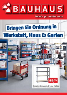 BAUHAUS Prospekt für Heckelberg-Brunow: Bringen Sie Ordnung in Werkstatt, Haus & Garten, 1 Seite, 10.01.2022 - 29.01.2022