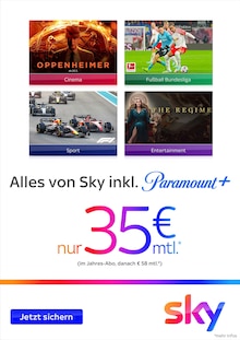 Sky Prospekt "Alles von Sky inkl. Paramount+" mit  Seiten (Haslach (Kinzigtal))