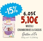 Muesli Cranberries & Cassis - Grillon d'Or dans le catalogue Naturalia