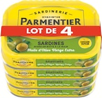 Sardines entières à l'huile d'olive vierge extra - PARMENTIER en promo chez Intermarché Maubeuge à 12,42 €