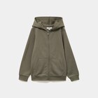 Sweat zippé à capuche en molleton vert kaki garçon - La Halle Sweat zippé à capuche en molleton vert kaki garçon à 8,99 € dans le catalogue La Halle