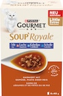 Nassfutter Katze mit Lachs & Kabeljau oder Scholle, Soup Royale, Multipack (6x45 g) von Purina Gourmet im aktuellen dm-drogerie markt Prospekt