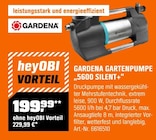 Gartenpumpe 5600 Silent+ im OBI Prospekt Gartenpumpe 5600 Silent+ von Gardena im aktuellen OBI Prospekt für 199,99 €
