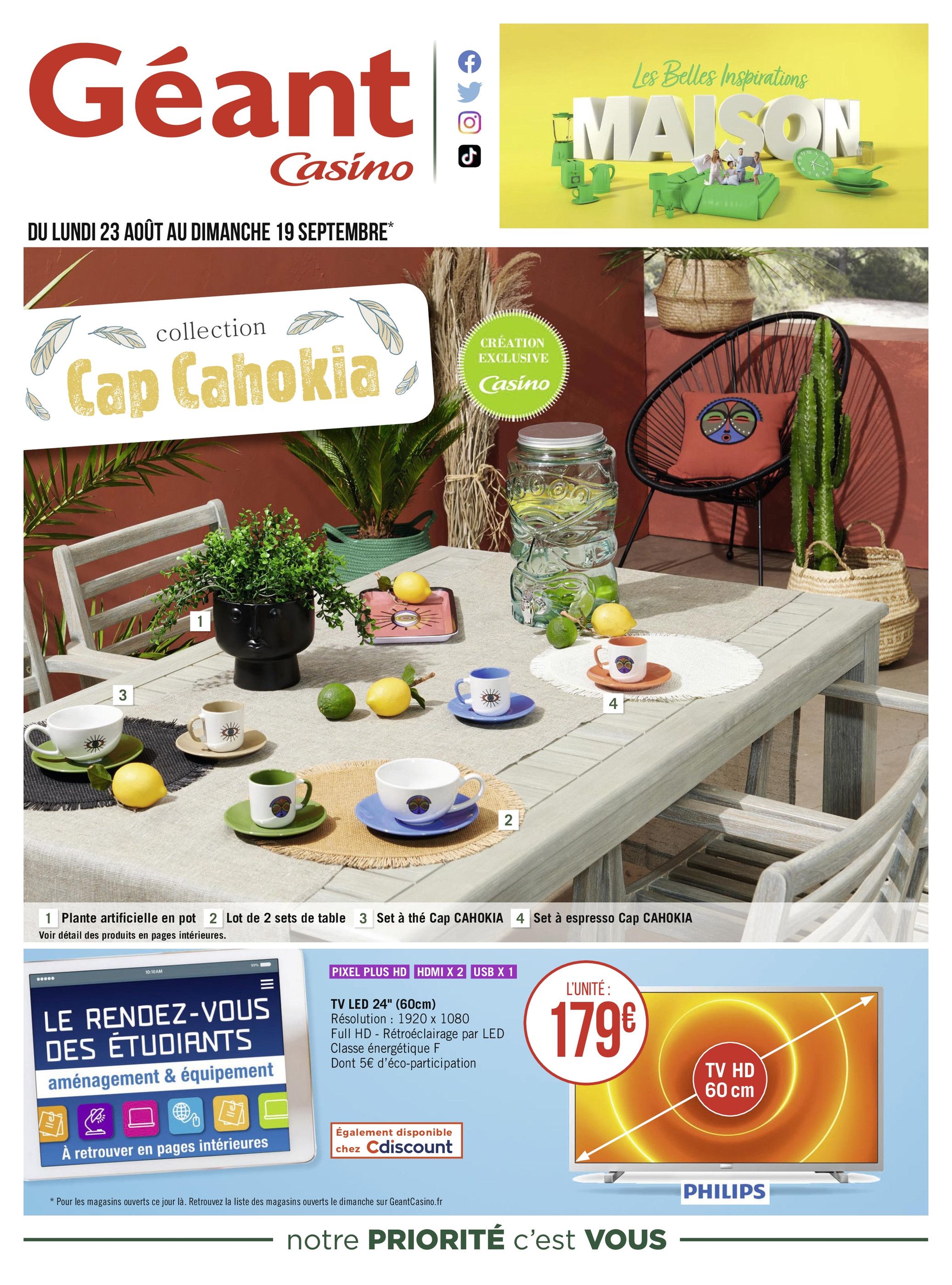 Catalogue Géant Casino à Courbevoie, avec 53 pages Prospectus Géant Casino à Courbevoie, "Les belles inspirations maison", 53 pages, 23/08/2021 - 19/09/2021
