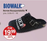 Herren Hauspantolette im V-Markt Prospekt Herren Hauspantolette von Biowalk im aktuellen V-Markt Prospekt für 19,99 €