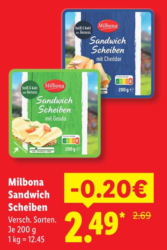 Sandwich Scheiben mit Gouda
