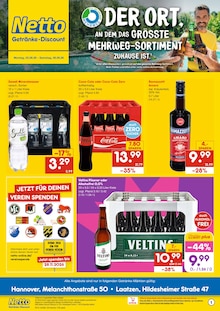 Coca Cola im Netto Marken-Discount Prospekt "DER ORT, AN DEM DU IMMER AUSGEZEICHNETE PREISE FINDEST." mit 6 Seiten (Langenhagen)