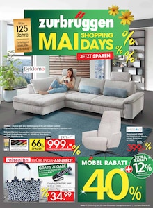 Aktueller Zurbrüggen Prospekt (Ganderkesee) Zurbrüggen Prospekt "MAI SHOPPING DAYS" mit Seiten (Ganderkesee)